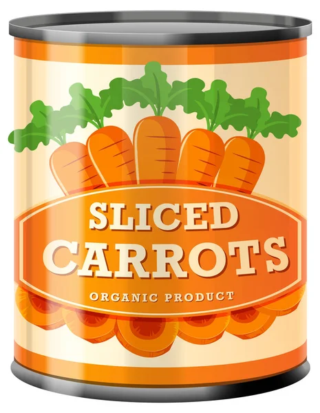 Sliced Carrots Food Can Vector Illustration — Stock Vector