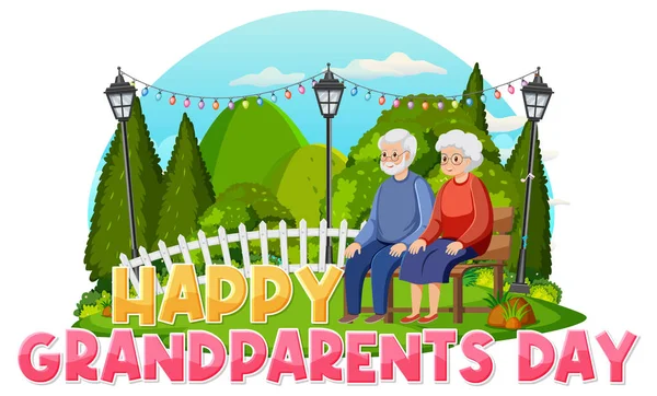 Ziua Bunicului Ilustrație Banner Fericit — Vector de stoc