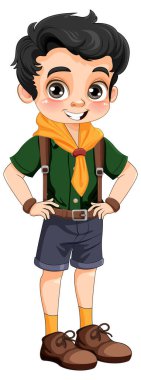 Scout Boy Çizgi Film Karakteri Çizimi