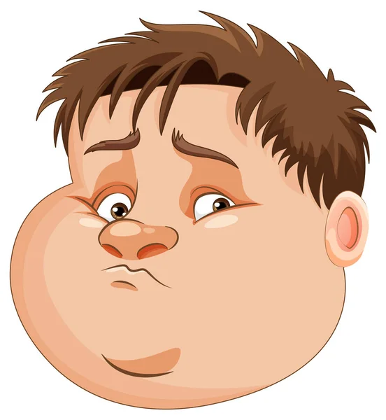 胖男孩的脸卡通画 — 图库矢量图片