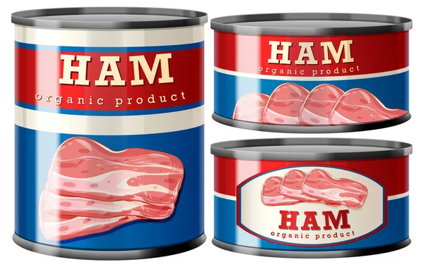 錫のハム缶コレクションイラスト — ストックベクタ
