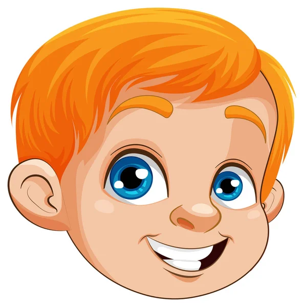 Cheerful Boy Head Vector Illustration — Stock Vector