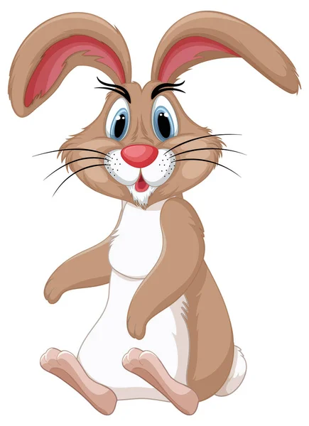 Bedårande Brown Rabbit Stående Upp Illustration — Stock vektor