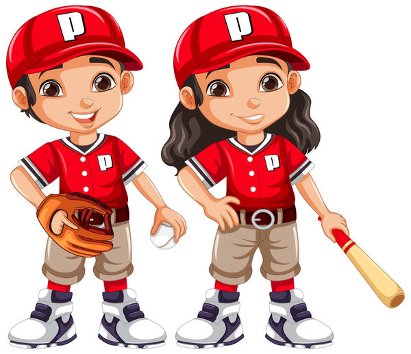 Иллюстрация персонажей мультфильмов бейсболистов