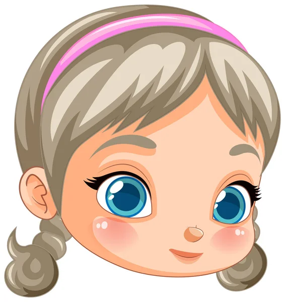 Sevimli Kız Kafa Sarısı Saç Çizimi — Stok Vektör