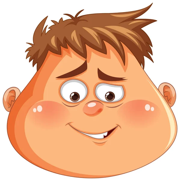 Übergewichtiger Männerkopf Mit Sneer Face Illustration — Stockvektor