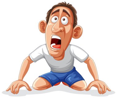 Yorgun Koşucu Çizgi Film Karakteri Çizimi