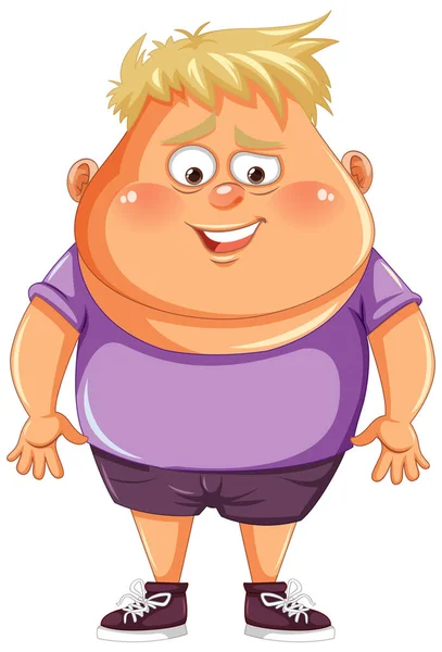 Übergewichtiger Mann Mit Sneer Face Illustration — Stockvektor