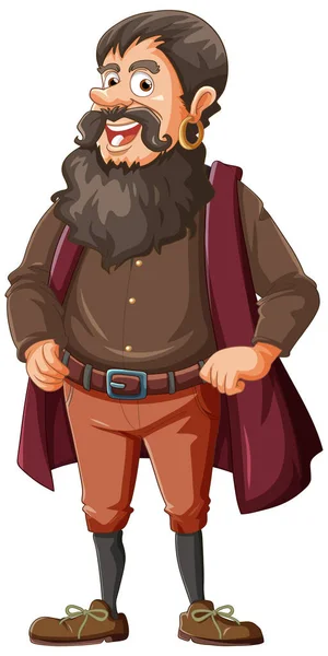 Villager Man Cartoon Character Illustration — Stock Vector