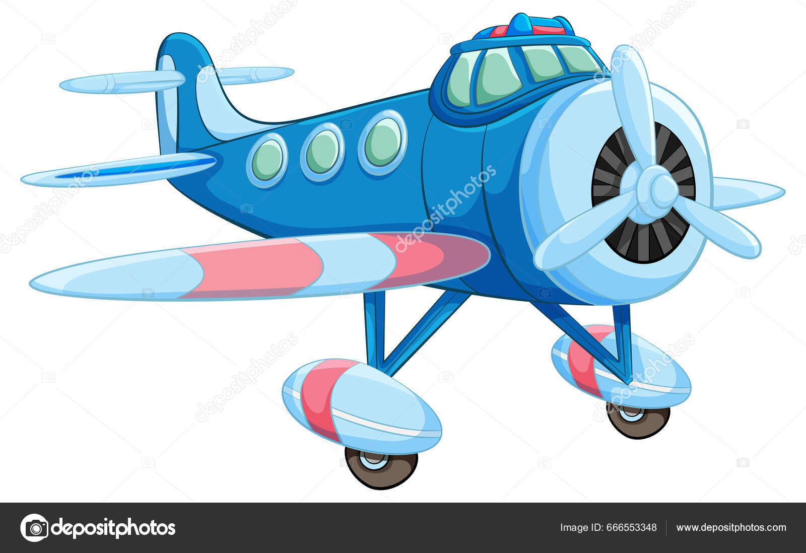 Χαριτωμένο Vintage Αεροσκαφών Εικονογράφηση Κινουμένων Σχεδίων Διανυσματικό  Αρχείο από ©brgfx666553348