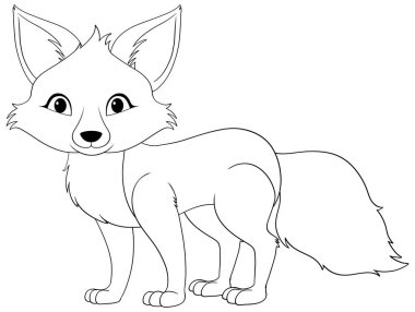 Şirin tilki çizgi filmi izole edilmiş.