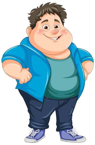 Cute Chubby Boy Cartoon Character Illustration — Stock Vector