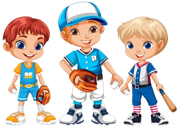 Béisbol Jugador Dibujos Animados Personaje Ilustración — Archivo Imágenes Vectoriales