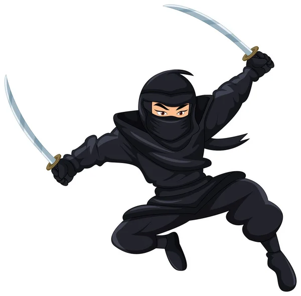 Personagem de desenho animado ninja com espada katana