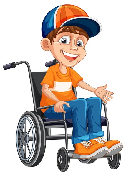 Una Persona Disabile Sedia Rotelle Illustrazione — Vettoriale Stock
