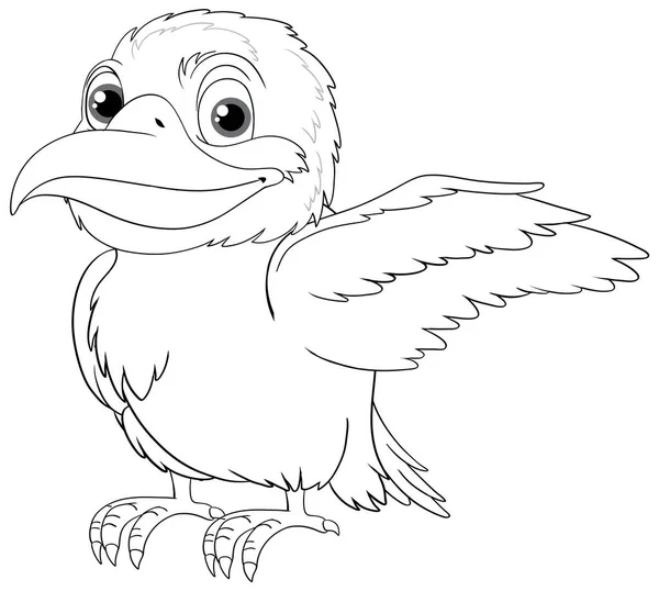 Ilustracja Kreskówki Rodzimego Australijskiego Ptaka Kookaburra Jednym Skrzydłem Rozciągniętym Odizolowanym — Wektor stockowy