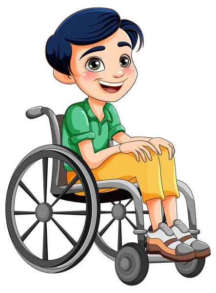 Handicapés Assis Sur Fauteuil Roulant Illustration — Image vectorielle