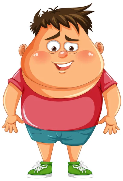 瘦小脸蛋的胖男人 — 图库矢量图片
