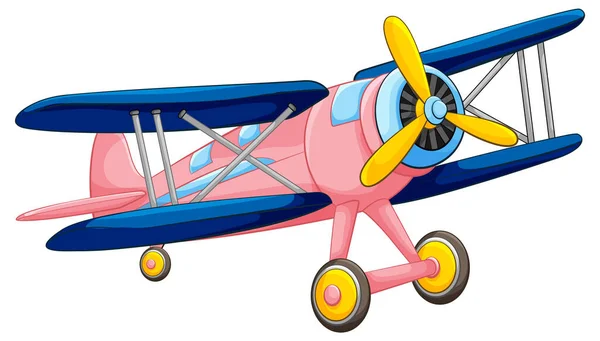 Bonito Vintage Aeronaves Desenhos Animados Ilustração — Vetor de Stock