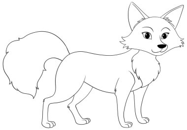 Şirin tilki çizgi filmi izole edilmiş.