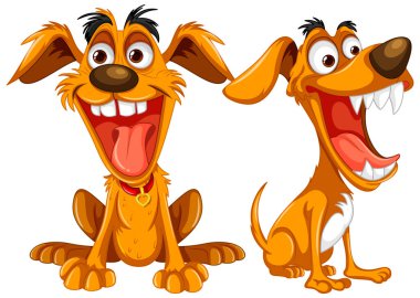 Sevimli çılgın köpek çizgi film çizimi