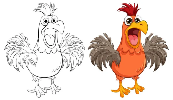 Γελοιογραφία Απεικόνιση Ενός Κοτόπουλου Φρικάρει Απομονώνονται Λευκό Φόντο — Διανυσματικό Αρχείο