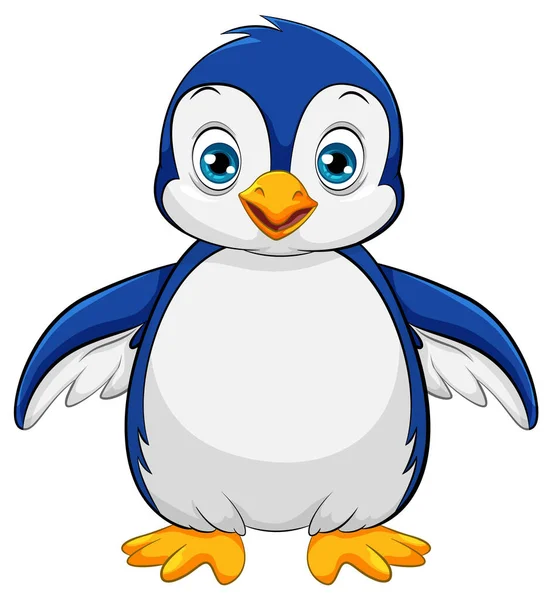 Een Vector Cartoon Illustratie Van Een Ute Lopen Een Pinguïn — Stockvector