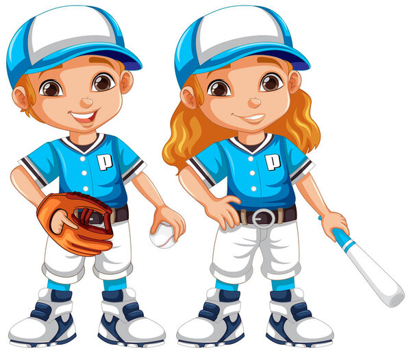 Иллюстрация персонажей мультфильмов бейсболистов