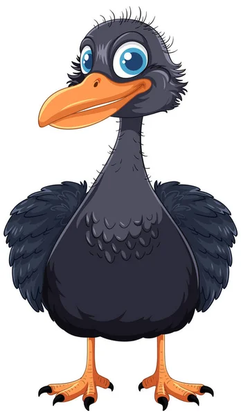 Vector Cartoon Illustration Cute Emu Bird Isolated White Background — Stock Vector