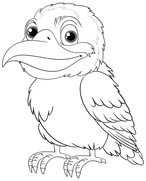 Cartoon Style Vector Illustration Native Australian Kookaburra Bird Isolated White — Stockvector