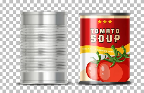 Tomato Soup Canned Food Grid Background Illustration — Stock Vector
