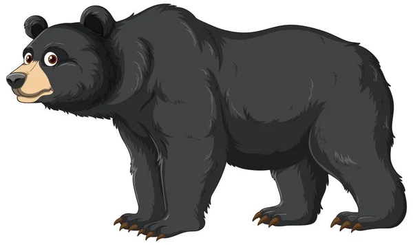 Vector Cartoon Illustration Black Bear Isolated White Background — Vettoriale Stock