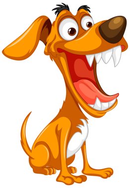 Sevimli çılgın köpek çizgi film çizimi