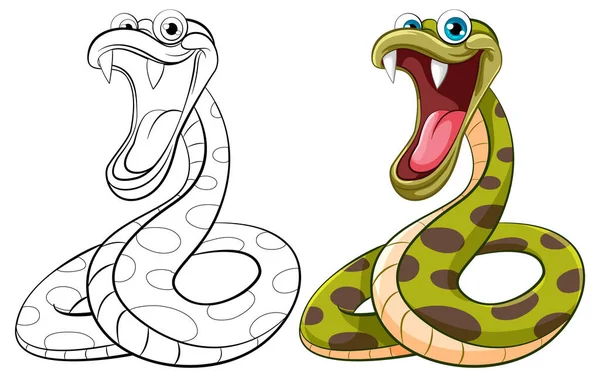 Cobra Dos Desenhos Animados Com Língua Para Fora Ilustração do Vetor -  Ilustração de camada, vetor: 129936681