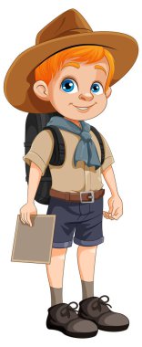 Scout Boy Çizgi Film Karakteri Çizimi