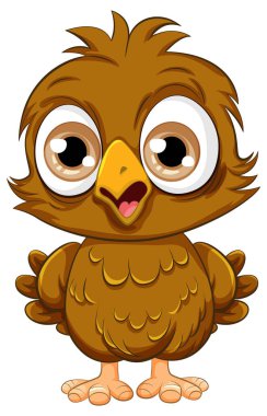 Şirin baykuş karikatürü izole edilmiş.