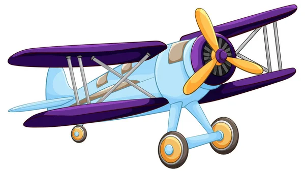 Mignon Vintage Avion Dessin Animé Illustration — Image vectorielle