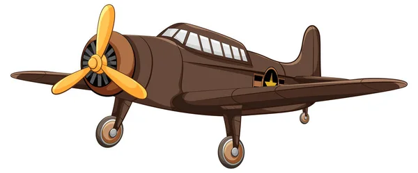 Векторная Иллюстрация Классического Винтажного Самолета Изолированного Белом Фоне — стоковый вектор