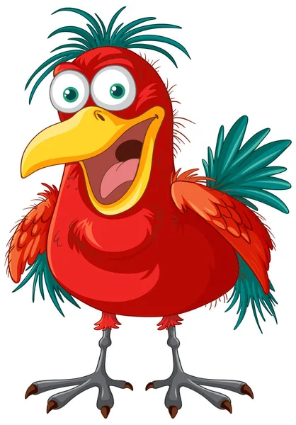 Een Vector Cartoon Illustratie Van Een Gekke Vogel Freaking Out — Stockvector