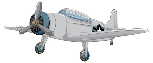 Vektorová Kreslená Ilustrace Klasického Ročníku Letadla Izolovaného Bílém Pozadí — Stockový vektor