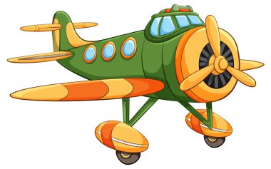 Şirin klasik uçak karikatürü çizimi