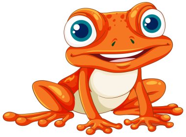 An isolated vector cartoon illustration of an orange frog on a white background