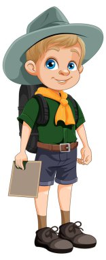 Scout Boy Çizgi Film Karakteri Çizimi