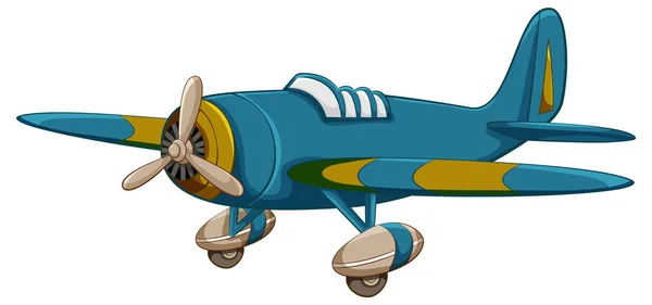 Vektorová Kreslená Ilustrace Klasického Ročníku Letadla Izolovaného Bílém Pozadí — Stockový vektor