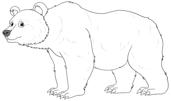 一种矢量漫画 描绘北极熊的轮廓 用于彩色页面 用白色背景隔开 — 图库矢量图片