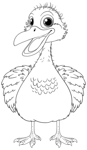 Een Cartoon Illustratie Van Een Schattige Emu Vogel Met Een — Stockvector