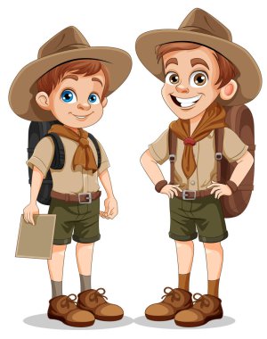 Scout Boy Çizgi Film Karakteri Çizimi