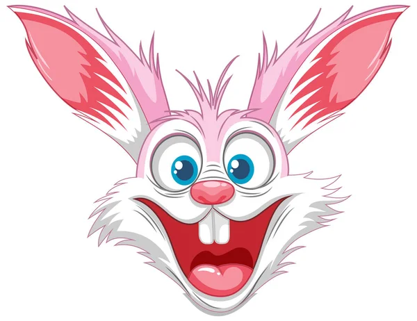 Vector Cartoon Illustration Crazy Rabbit Scary Smile Its Head Isolated — Stock Vector