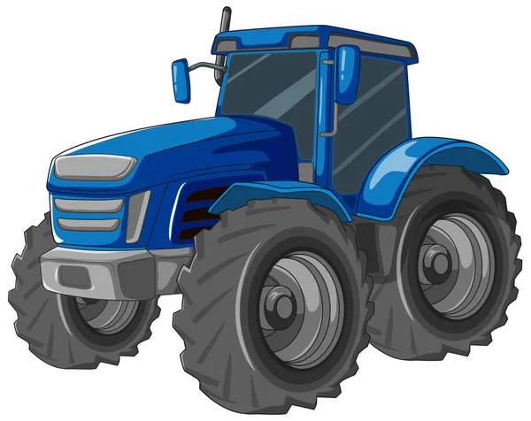 Vector Cartoon Illustration Blue Tractor Isolated White Background — Stock Vector