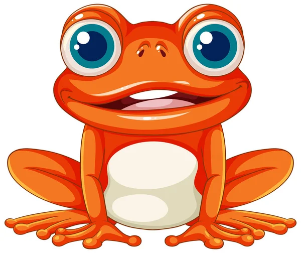 Isolated Vector Cartoon Illustration Orange Frog White Background —  Vetores de Stock